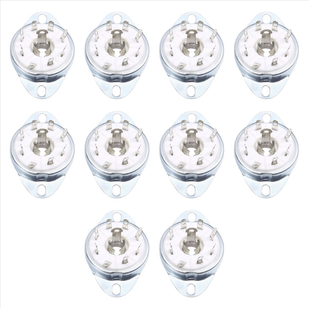 Exogio 10Pcs 8Pin K8a Octal Tube Socket Ceramic Valve Base For Ebl21 Ech21 4P1s 5B254 7N7 4J1s