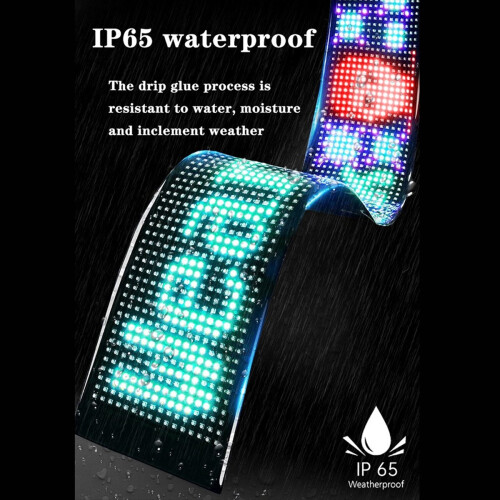 LED Matrix Panel Flexible Screen Display Car Windshield Scrolling Advertising Sign RGB DIY App Control Signal Light 2
