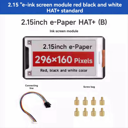 2.15-Inch E-Paper Electronic Module 296x160 Pixels SPI Communication HAT+ Standard for ,A 1