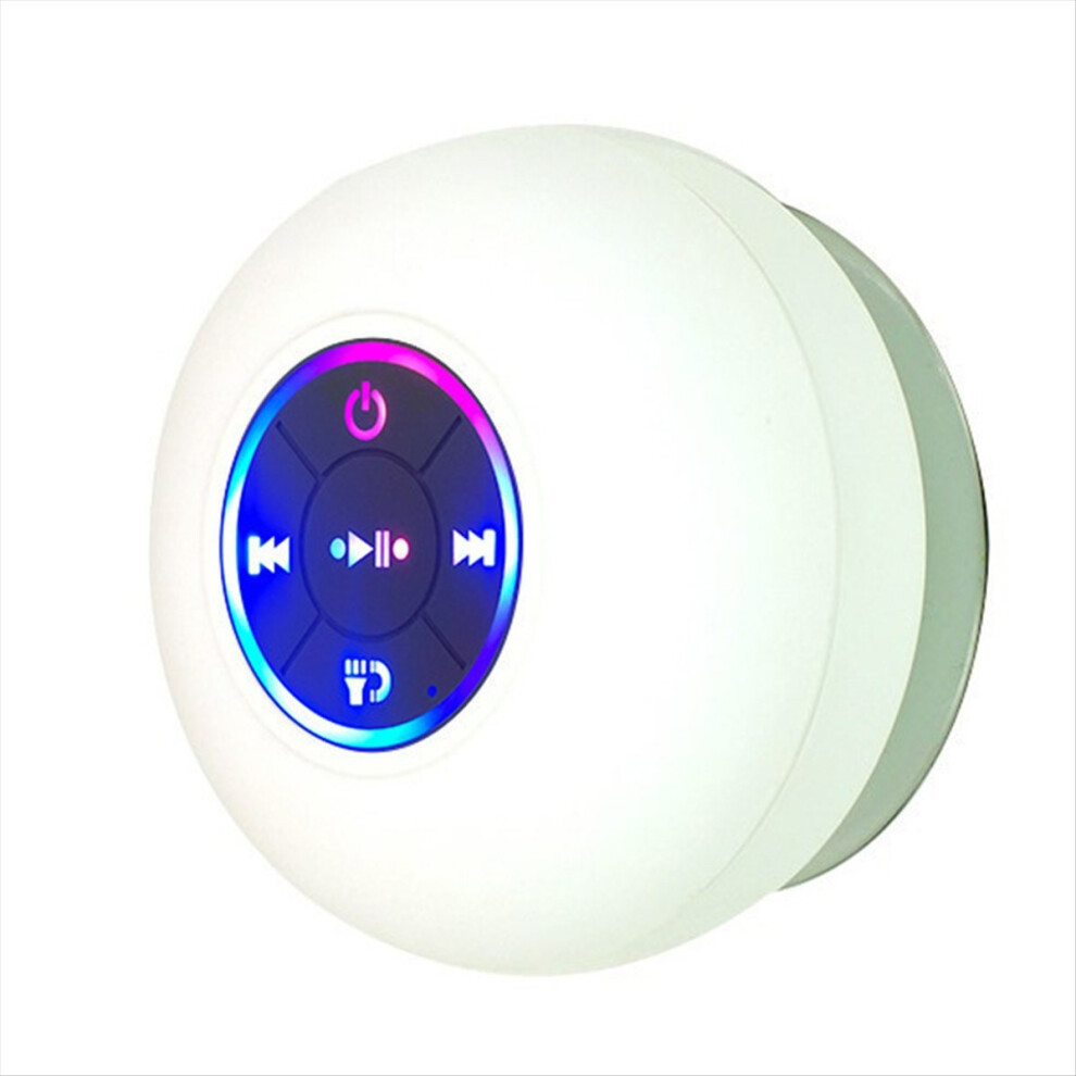 Photos - FM Transmitter Portable Waterproof Bluetooth Shower Speaker with Suction Cup and LED Lights 3D Surround Stereo Subwoofer