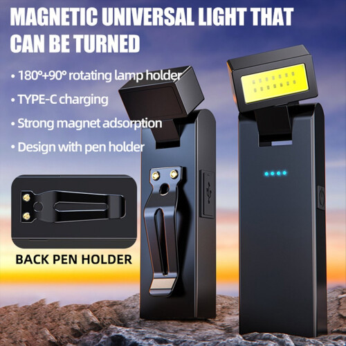 Magnetic Work Light Rechargeable COB Flashlight Suitable for Night Emergency Lamp Small Car 2