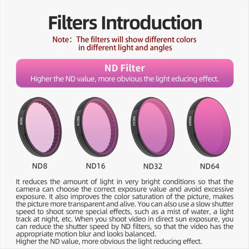 Objektivfilter für Action 5 Pro/4/3 – ND/Kit, verstellbare Filter, Kamerazubehör 2