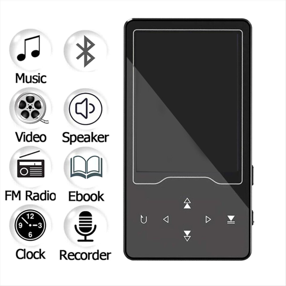 Hifi Mp3 Player With Bluetooth 4.2 Touch Button Built-In Speaker 2.4 Inch Tft Screen Lossless Fm Memory Size: 8Gb 4852299509773