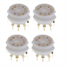 4 Stück Keramik-9-Pin-Gold-PCB-Vakuumröhrenfassungen für 12AX7, 12AT7, 12AU7, ECC83, ECC82, E88CC, 6922, 6p1