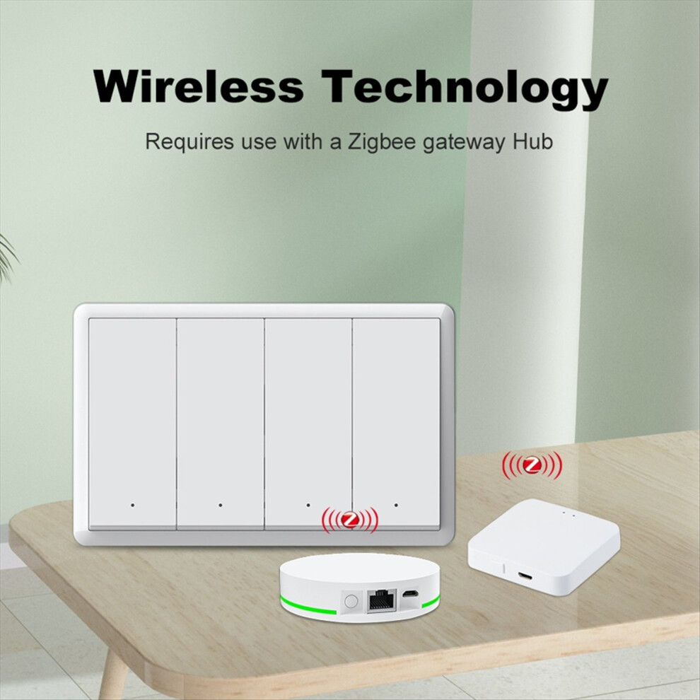 Photos - Watch Strap Tuya ZigBee Smart Switch Neutral Wire Optional Intelligent US Wall Button Light AC100-240V for 4Gang