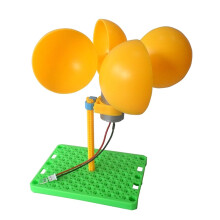 DIY-Windturbinengenerator-Bausatz (0,1 V–3 V Gleichstrom) mit Halterung, Rotorblättern, bürstenlosem Motor, Mini-Dynamo (Lehrmaterial)