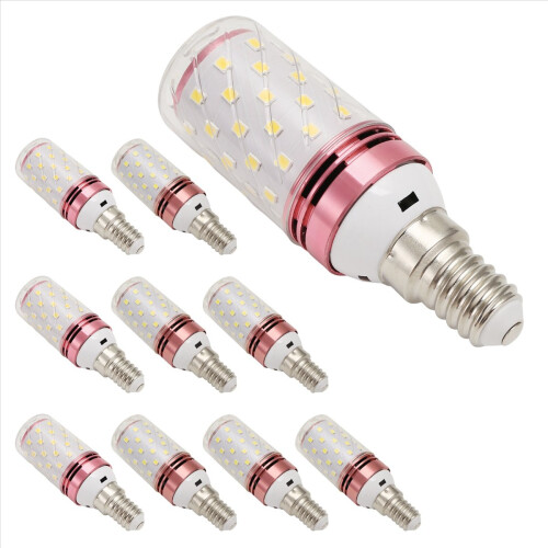 10Pcs E14 LED Corn Bulb 12W Replace Halogen Lamps Small Screw-in Smart Energy Efficient Warm Light 2