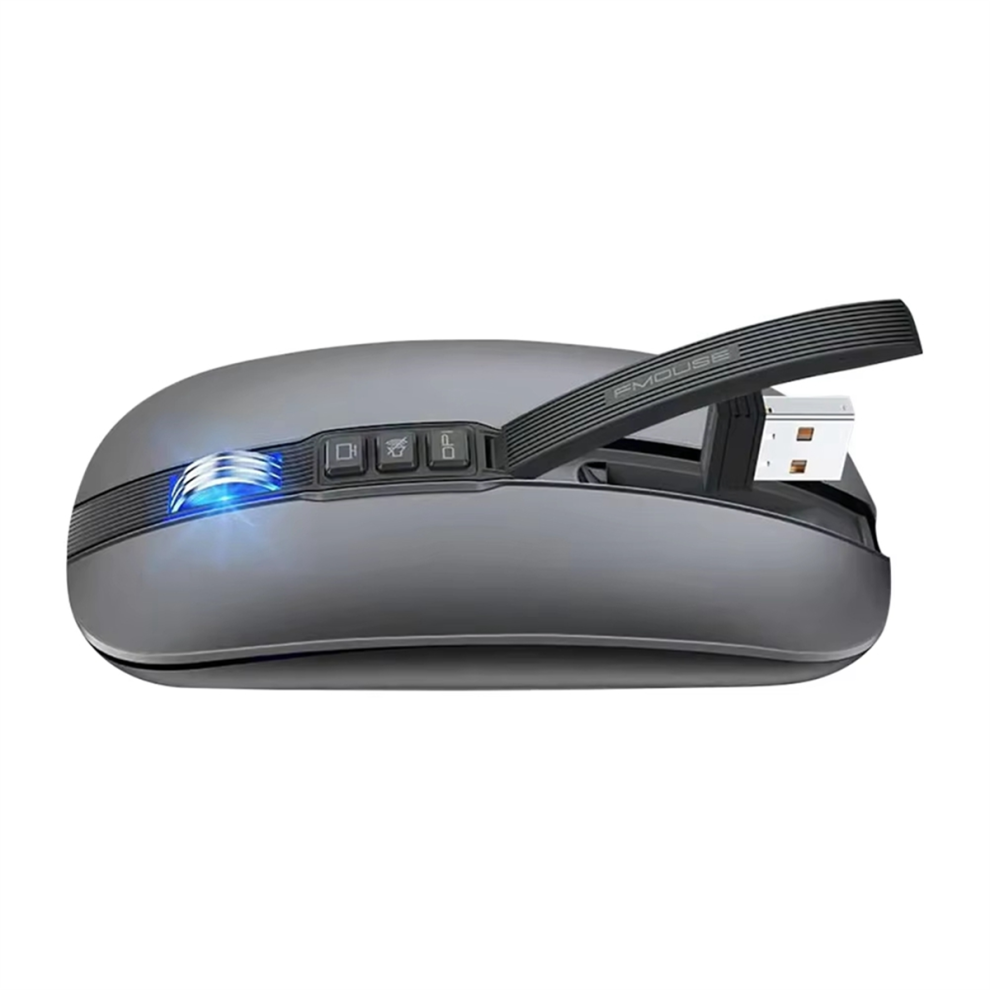 Photos - Notebook Wireless Bluetooth Mouse 2.4G Office Tablet PC  Dual Mode USB Charging for Laptop Gray