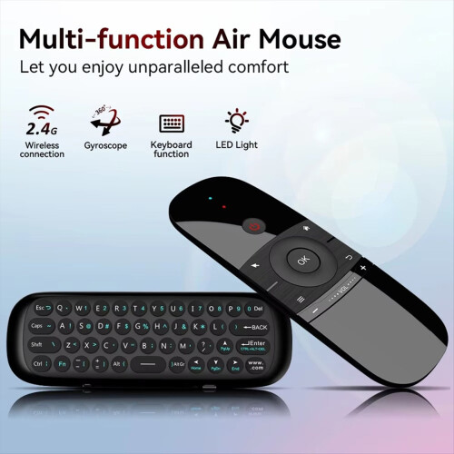 W1 Air Mouse 2.4G Wireless Keyboard Remote Control IR Learning 6- Motion Sense for Smart TV Android PC 2