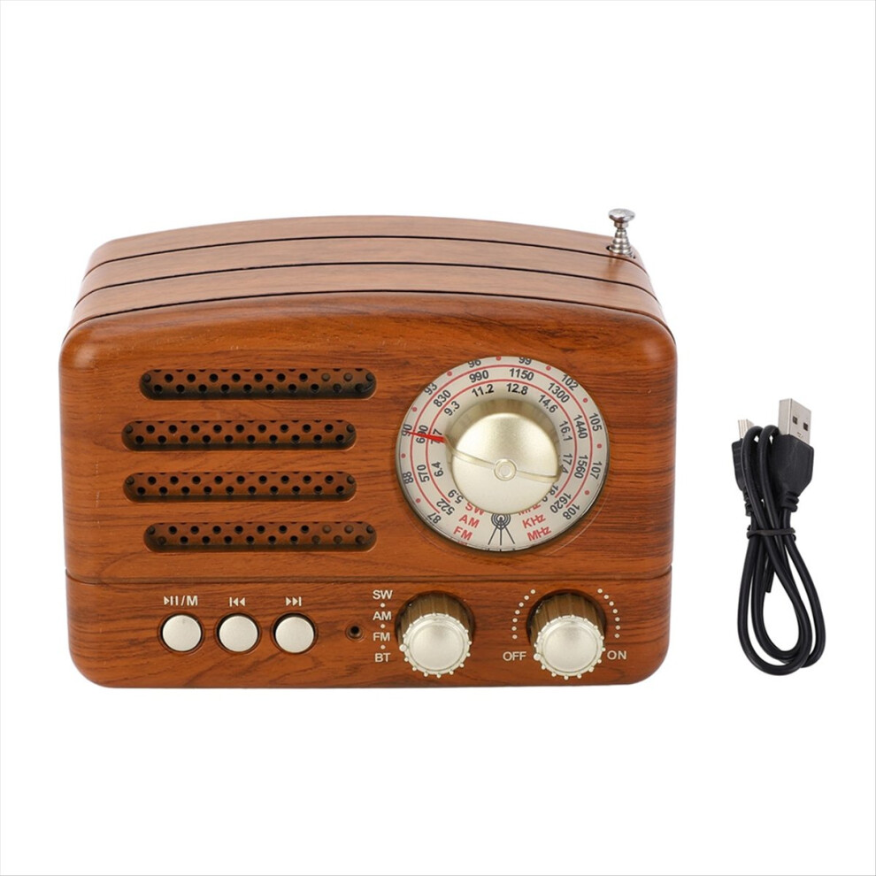 Photos - Radio / Clock Retro Bluetooth Speaker Wireless Great Sound Quality Portable AM FM Radio for Bedroom Dining Room Office