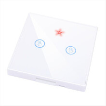 Smart-Home-Touch-Lichtschalter, elektrisch, 433 MHz, Fernbedienung, Wandpanel, Knopfempfänger, LED-Lampe, 2-fach