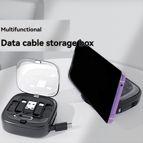Multi-Function 60W Fast Charging Data Cable Storage Box for Universal Mobile Phone Holder Adapter 2