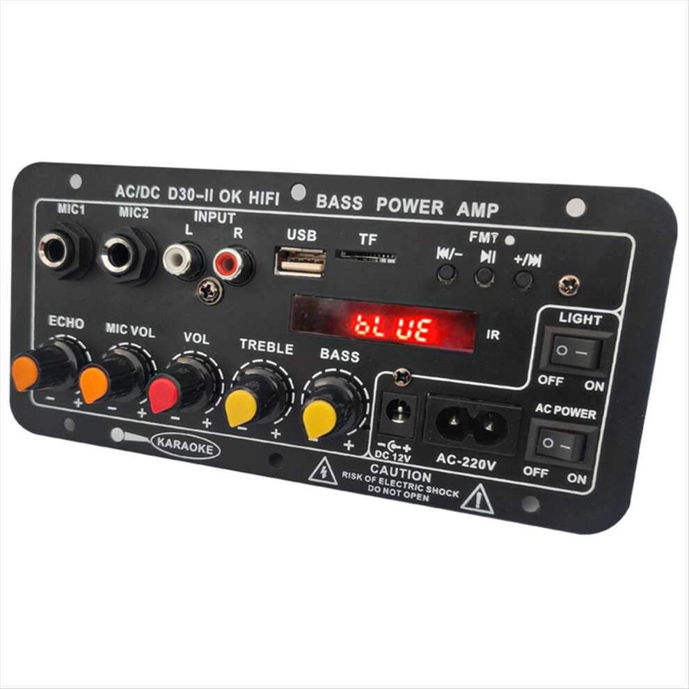 Digital Bluetooth Amplifier Board Subwoofer Dual Microphone Karaoke Amp Speaker Home Theater Diy 30W Eu Plug 4852299534744
