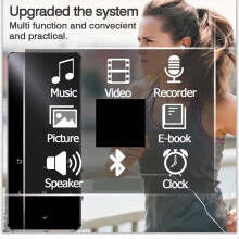 MP3-Bluetooth-Musikplayer mit Touch-Tasten, HiFi-Videorecorder/Browser/E-Book-Player und integriertem Lautsprecher (Pink)