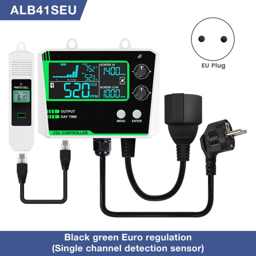 Kohlendioxidregler, Einkanal-Split-Sonde, CO2-Überwachungsventil, Druckminderer für Gewächshäuser, EU-Stecker B 1