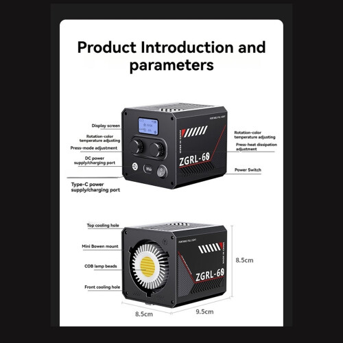 60W Pro LED Video Light Photographic Studio with Control Panel Mini Softbox for Livestreaming EU Plug 2