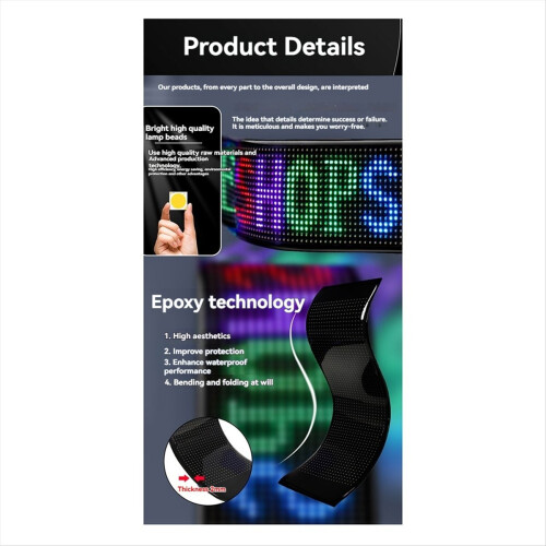 Programmable LED Car Sign, Multilingual Display with Remote APP, Scrolling Advertising Screen, Pixel Matrix Panel 1
