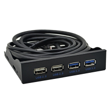 USB-Frontblende, 4 High-Speed-Ports (2 x USB 3.0 + 2 x USB 2.0 Hub), 19-poliger/9-poliger 3,5-Zoll-Panelanschluss