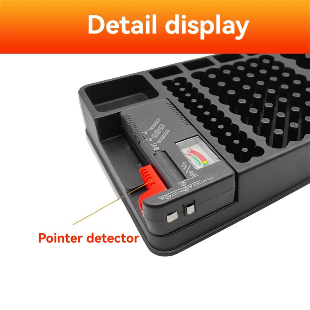 Battery Storage Organizer Holder With Tester Case Box Holders Checker For Aaa Aa C D 9V 4852299515903