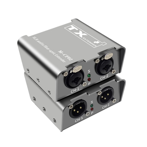 2 Way Audio Fiber Optical Extender XLR Transceiver Receiver Set Balanced 20Km Range UK Plug 2