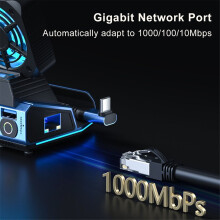 Docking Station Dual Cooling Fan 4K@60Hz PD100W Gigabit Ethernet for OLED & X and Legion Go Style:9 in 1