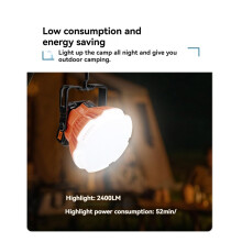 24W 2400LM LED-Arbeitsleuchte, tragbar, mit Haken für 18V-Batterien