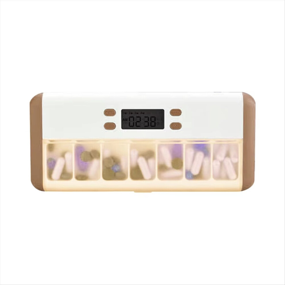 Exogio Smart Pill Organizer Electronic Timing Reminder Storage Case Timer Weekly Pills Container Alarm Box For Traveling A
