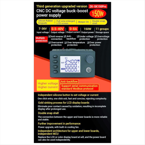 New SK150Pro 40V8A 150W High Power Buck-Boost CNC Supply Charging Module Third Generation 1