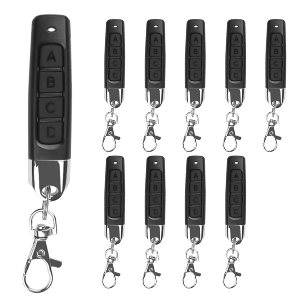 10Pcs 433Mhz Remote Control Duplicator 4-Button Car Key Garage Door Opener Clone Code With Keychain For Home 4852902524209