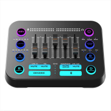48V X1PRO Bluetooth-Audiomixer mit M8-Mikrofon und Stimmverzerrer für Gesangskarten-Aufnahmespiele