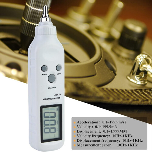 Digital Vibrometer, AS63D Vibrometer Pen High Sensitivity Accelerometer Tester Analyzer 1