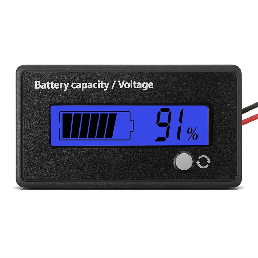 Dc 12V-72V Lead Acid Lithium Battery Capacity Voltage Meter Indicator Monitors Screen Blue 4852902531870