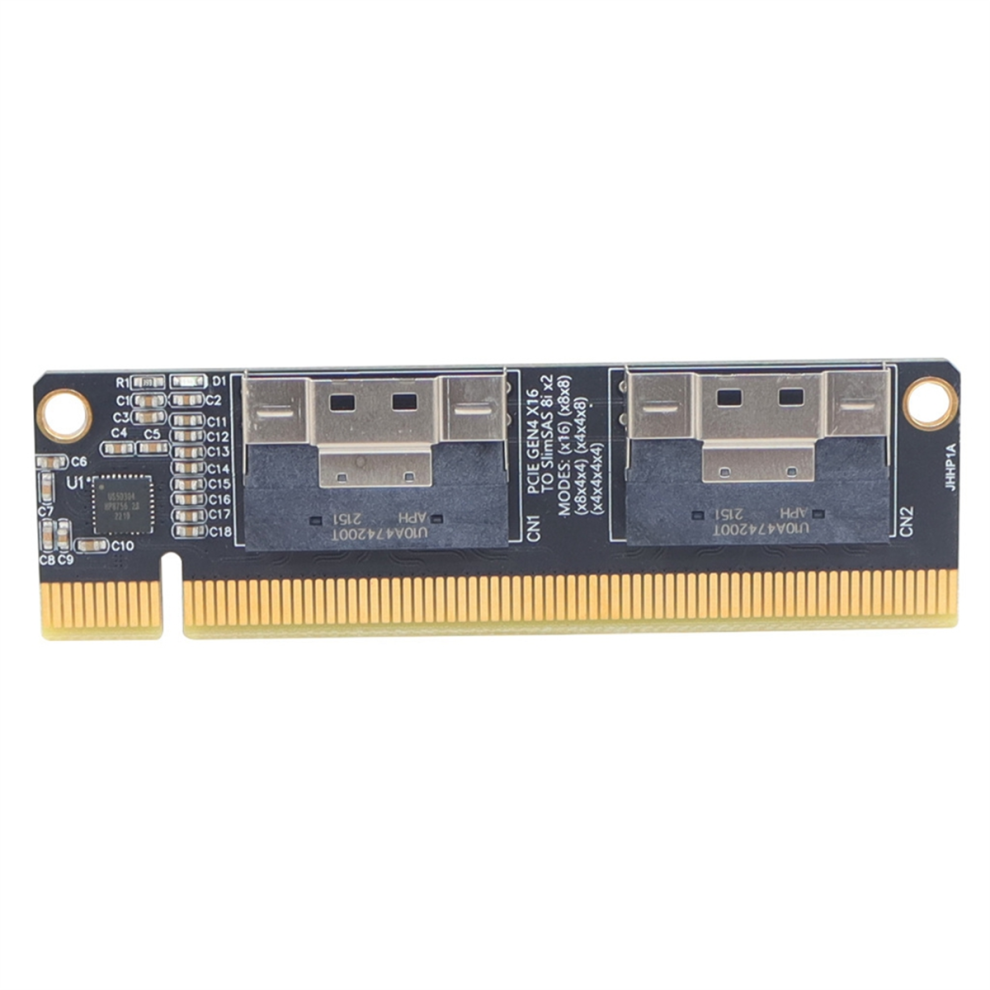 2Port Slimsas 8I X2 To Pcie 4.0 X16 Expansion Card Pci-E 16X Sff8654 Graphics Gpu Adapter 4852902524117