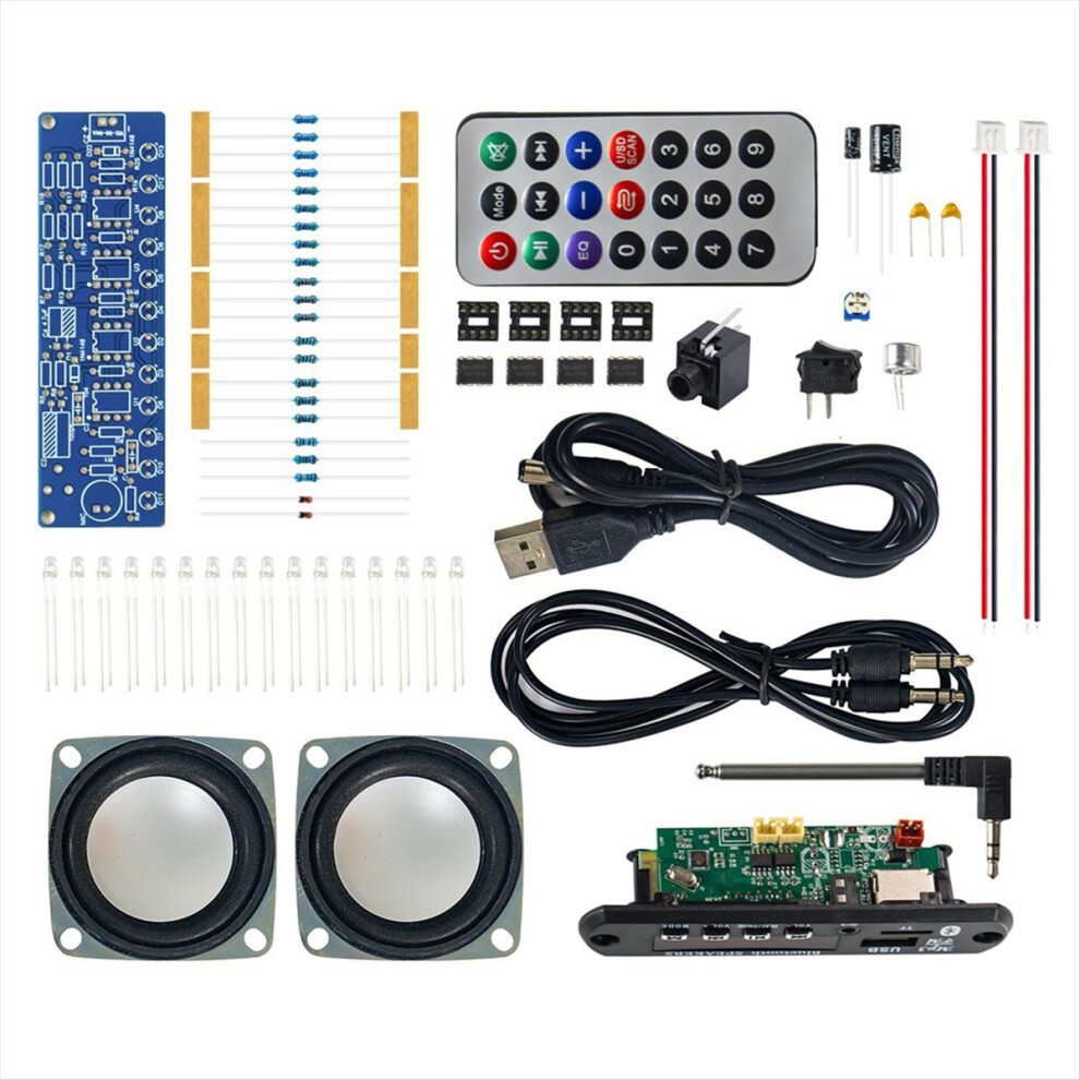 Radio Dual Channel Bluetooth Speaker Amplifier Production Kit Fm Spectrum Lamp Electronic Diy Welding Circuit 4852902547215