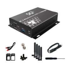 USB 3.0 auf NGFF M.2 B-Key Wireless-Adapter mit 1 SIM-Kartensteckplatz, 4 Antennen und Gehäuse mit Kabel für 5G, 4G, LTE und WWAN-Modem