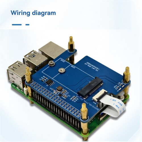For 5 M.2 HAT+ Expansion Board AI Kit Support Hailo8L Module NVMe Solid State
