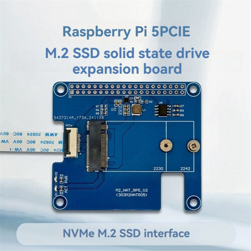 For 5 M.2 HAT+ Expansion Board AI Kit Support Hailo8L Module NVMe Solid State 2
