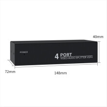 4-Wege-AV-Audio-Splitter (1 Eingang, 4 Ausgänge, Composite 1x4), Videoverteiler für DVD-Player (C-Stecker, EU-Stecker)