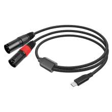 USB-Typ-C-Stecker auf 2 XLR-Verstärker-Stereo-Audiokabel (32 Bit/384 kHz) für Smartphones und Laptops, 3 Meter