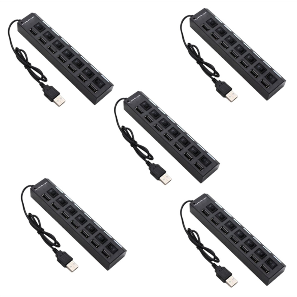 Usb Hub Extender 7 Port And With Switch Docking Station 5 Pieces Black/White/Light 4852902559089