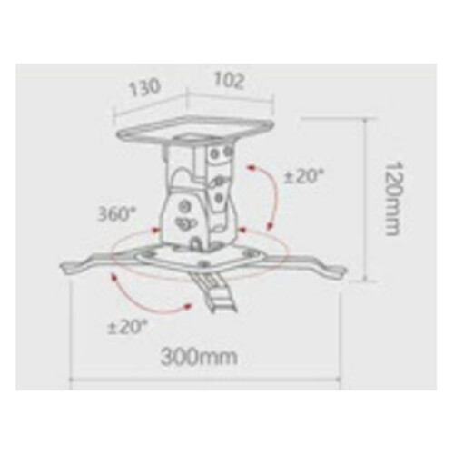 Universal Projector Wall Ceiling Mount Hanger LCD/DLP Video Projection Bracket Swivels & Tilts 2