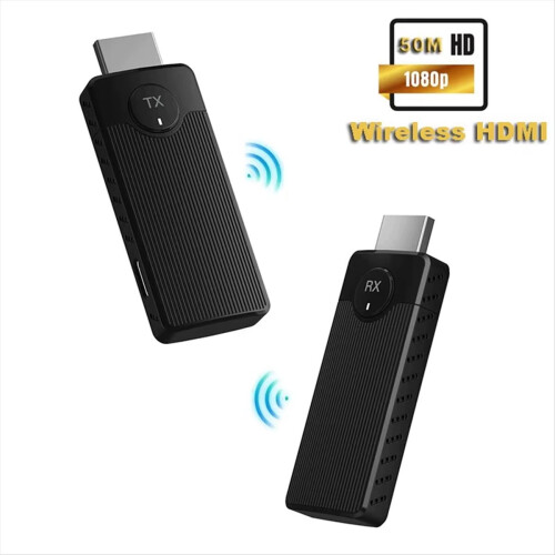 50M Wireless -Compatible Extender Video Transmitter and Receiver 1080P Share Mirror Adapter for PC Notebook TV 2