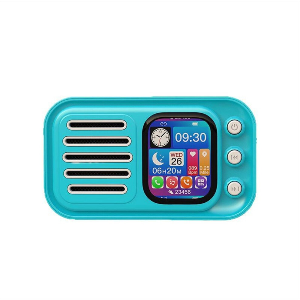 Hifi Wireless Bluetooth Speakers Retro Portable Touch Screen Fm Radio Card Subwoofer With Alarm Clock Lyrics Display,C 4852902536394