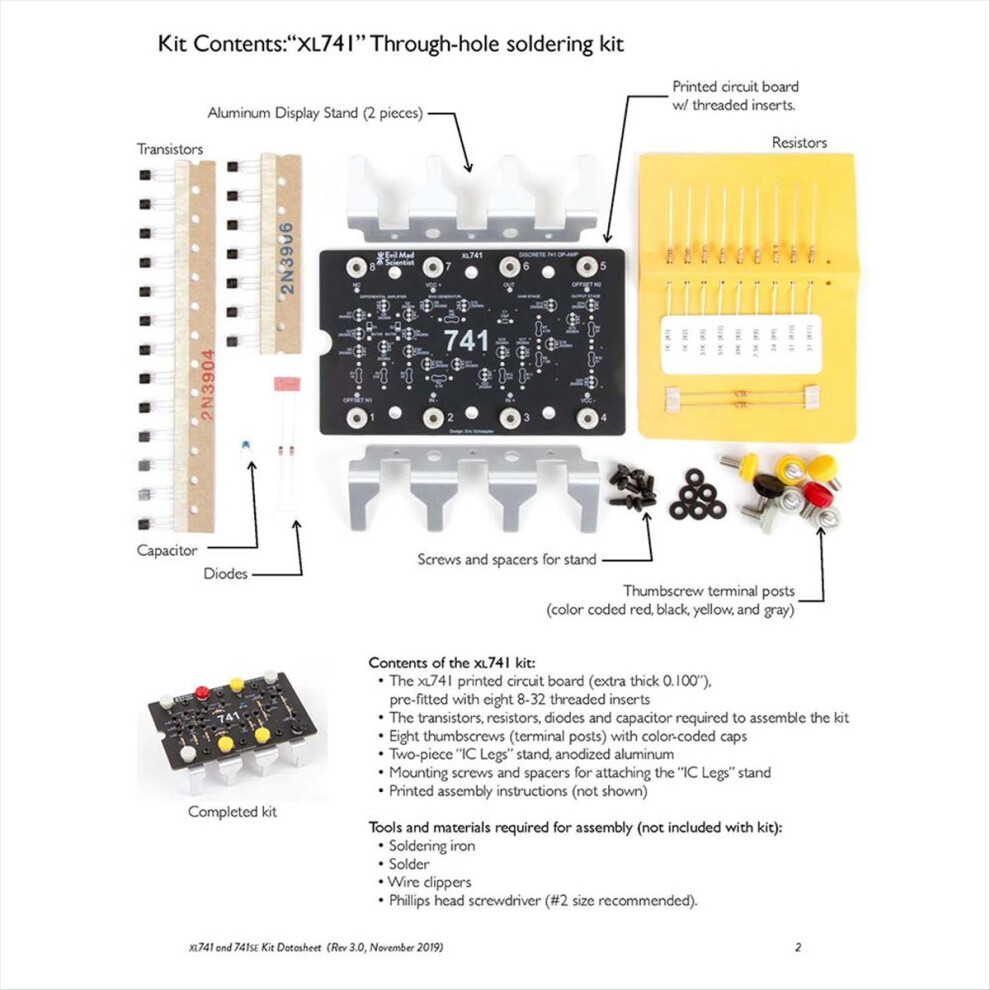 741 Learning Kit For Operational Amplifier Principles Transistor, Fabrication, Chip, And Analog Circuit Components 4852902559034