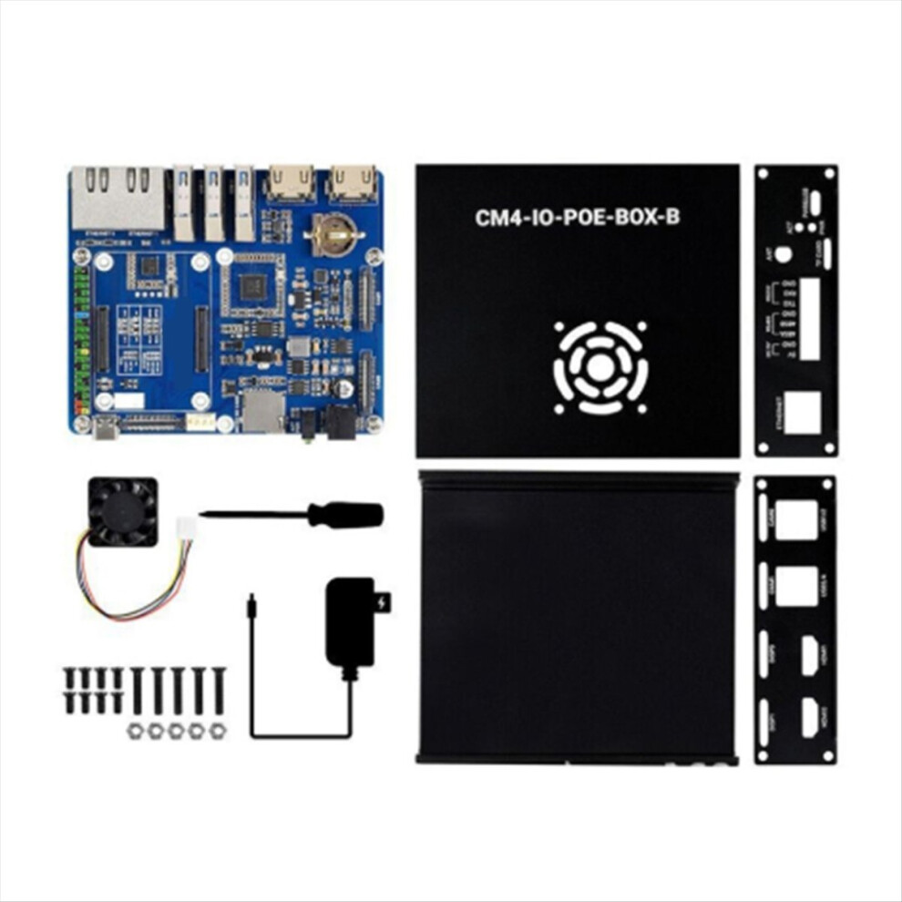 Dual Gigabit Ethernet Mini-Computer For Compute Module 4 (Not Included),With Cooling Fan Eu Plug 4852902568449