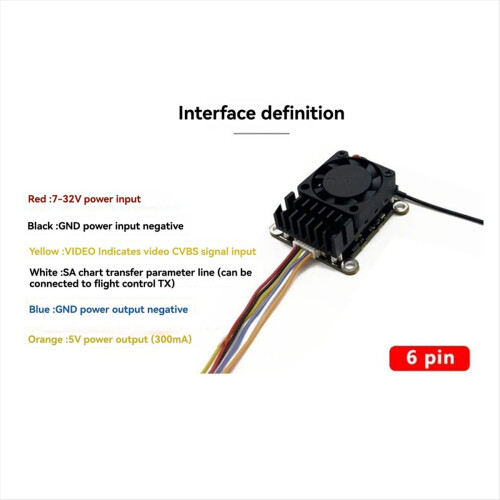 5.8G 2W VTX 2000mW FPV Video Transmitter Module Parameters Adjustable for Long Range RC Drone