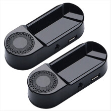 2Pcs Car Fake Security Light Solar Powered Simulated Alarm Wireless Warning Anti-Theft Lamp with Air Freshener Function