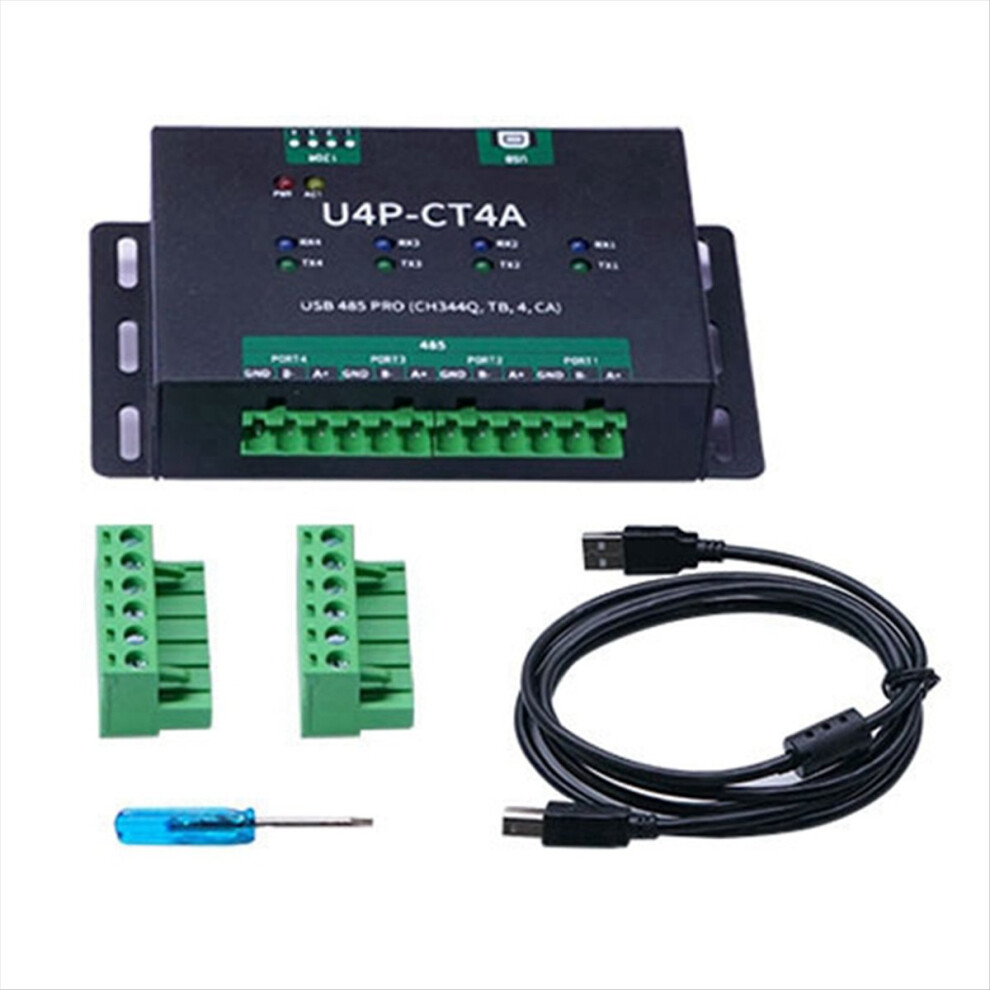 Photos - Cable (video, audio, USB) USB Serial Port Module Industrial Grade to 4-Way RS485 Converter CH344Q Chipset Bidirectional Conversion