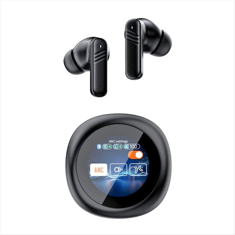 Wireless Anc Bluetooth 5.4 Headphones Led Touch Screen Visible Earphones In-Ear Enc Noise Cancellation Headset 4852902598255