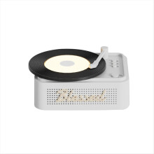 Retro Vinyl Wireless Bluetooth Speaker Alarms Clock Small Record Player Portable High-Quality Audio Home Smart Stereo A